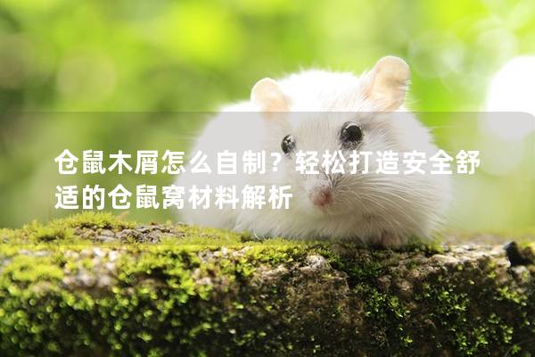 仓鼠木屑怎么自制？轻松打造安全舒适的仓鼠窝材料解析