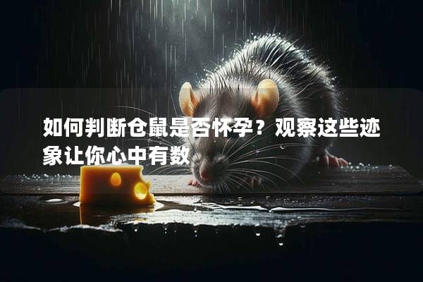 如何判断仓鼠是否怀孕？观察这些迹象让你心中有数