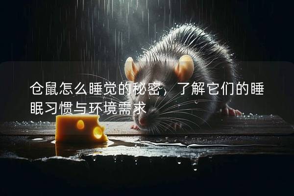 仓鼠怎么睡觉的秘密，了解它们的睡眠习惯与环境需求