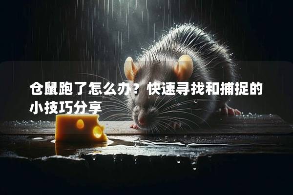 仓鼠跑了怎么办？快速寻找和捕捉的小技巧分享